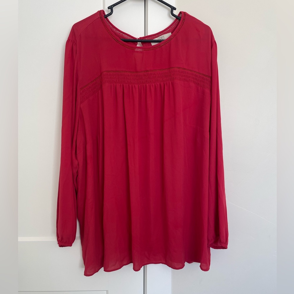 Pink Long Sleeve Blouse